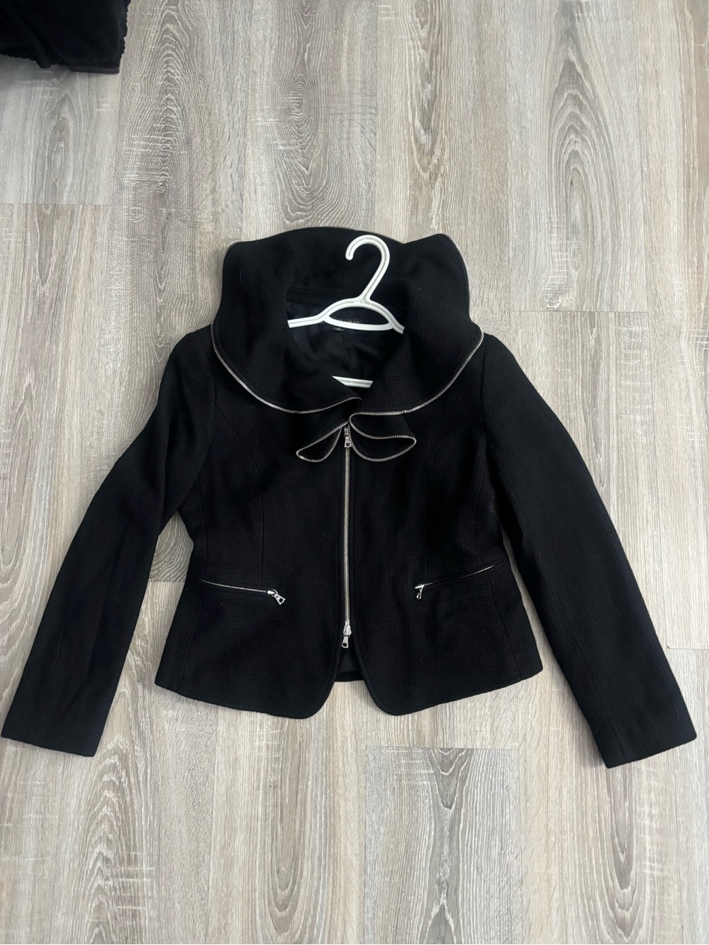 Structured dual Zip Jacket with Statement Collar